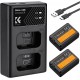 K&F Concept NP-FW50 Battery 2 Pack with Dual Slot Charger